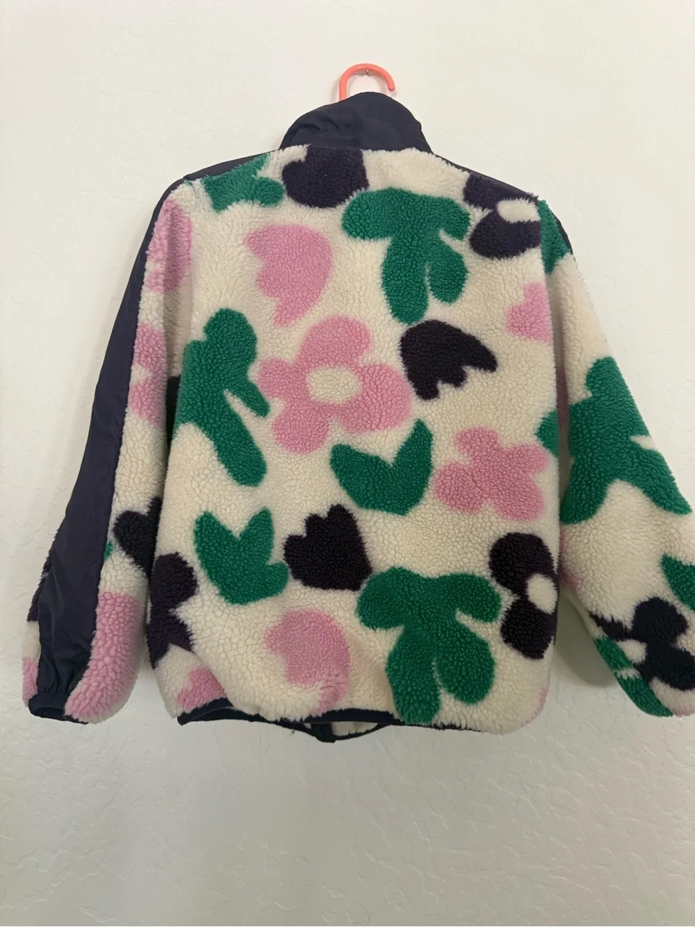 H&M Kids Floral Sherpa Jacket - Pink, Green & Purple Accents